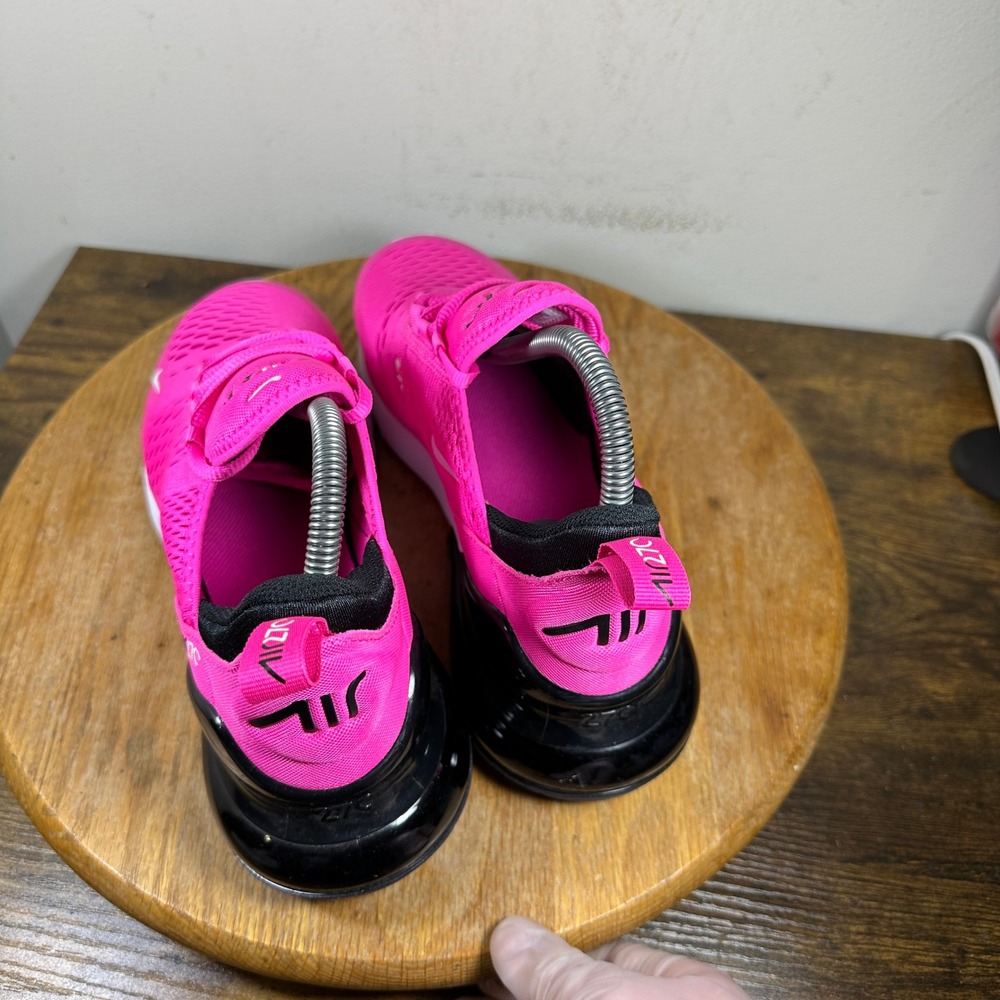 Nike Air Max 270 Hyper Pink Black White Sneakers 943345-602 Womens 8.5 / 7Y - Picture 2 of 8